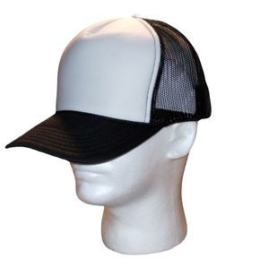 Hat Vintage Blank Snapback Trucker Cap Nylon Mesh Foam Plain Mens Black Otto